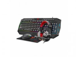  Tipkovnica + mi&scaron;ka + slu&scaron;alke + podloga GAMENOTE set 4u1 KB501CM, črna