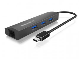  USB-C HUB ICY BOX IB-HUB1406-C, 3-port USB 3.0 + RJ45