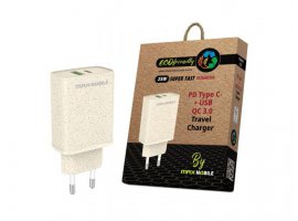  Polnilec MAXMOBILE TR-286UC ECO, PD QC3.0 Duo Type-C 25W+USB 18W