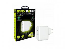  Polnilec MAXMOBILE TR-307002, USB-C, PD, Super Fast charge,GaN, 65W, beli