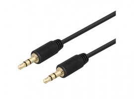  Avdio kabel DELTACO 3.5mm (m) na 3.5mm (m), 1m, pozlaćeni konektori, črni
